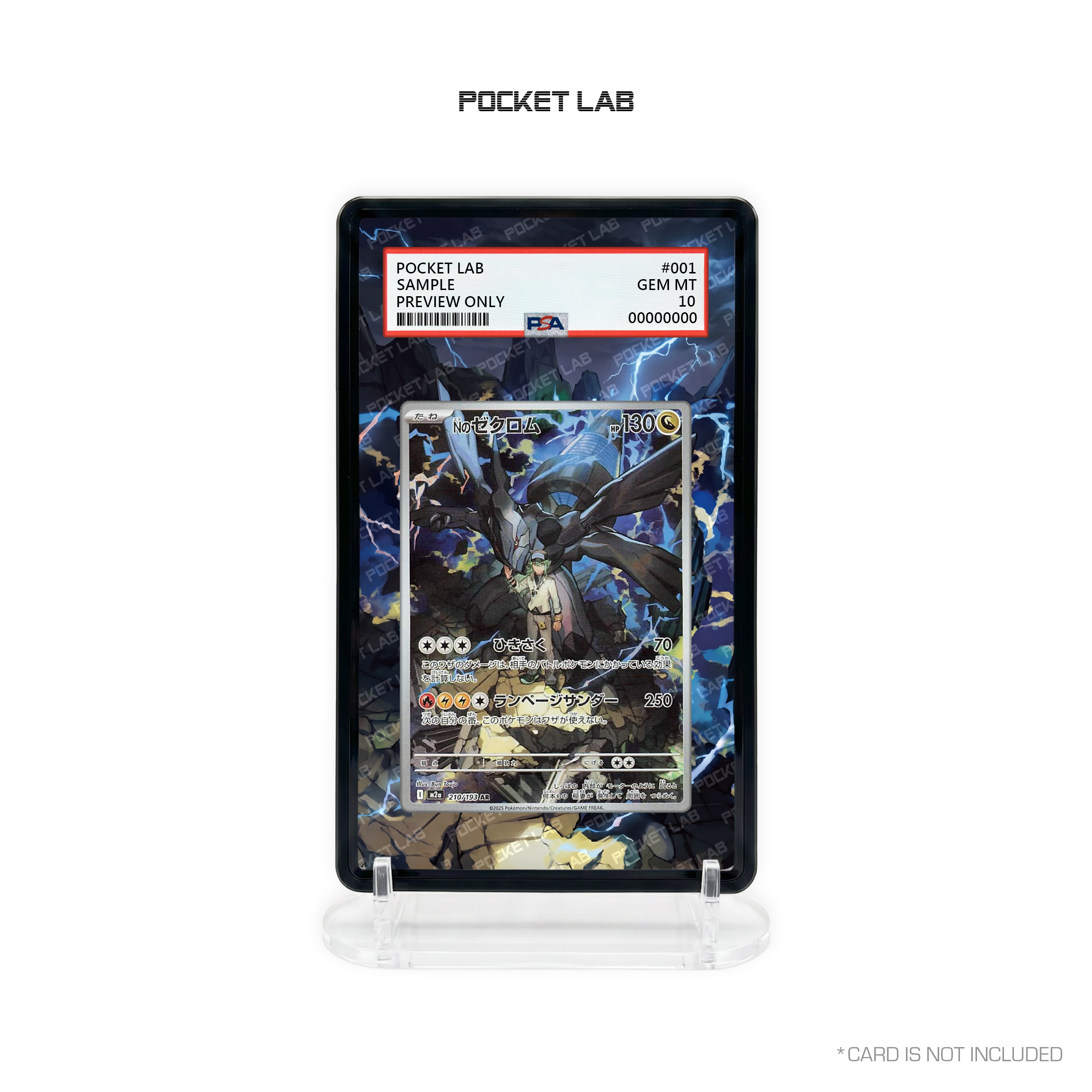 [M2a] N's Zekrom AR [210/193] - PSA Extended Artwork Display with Protective Case