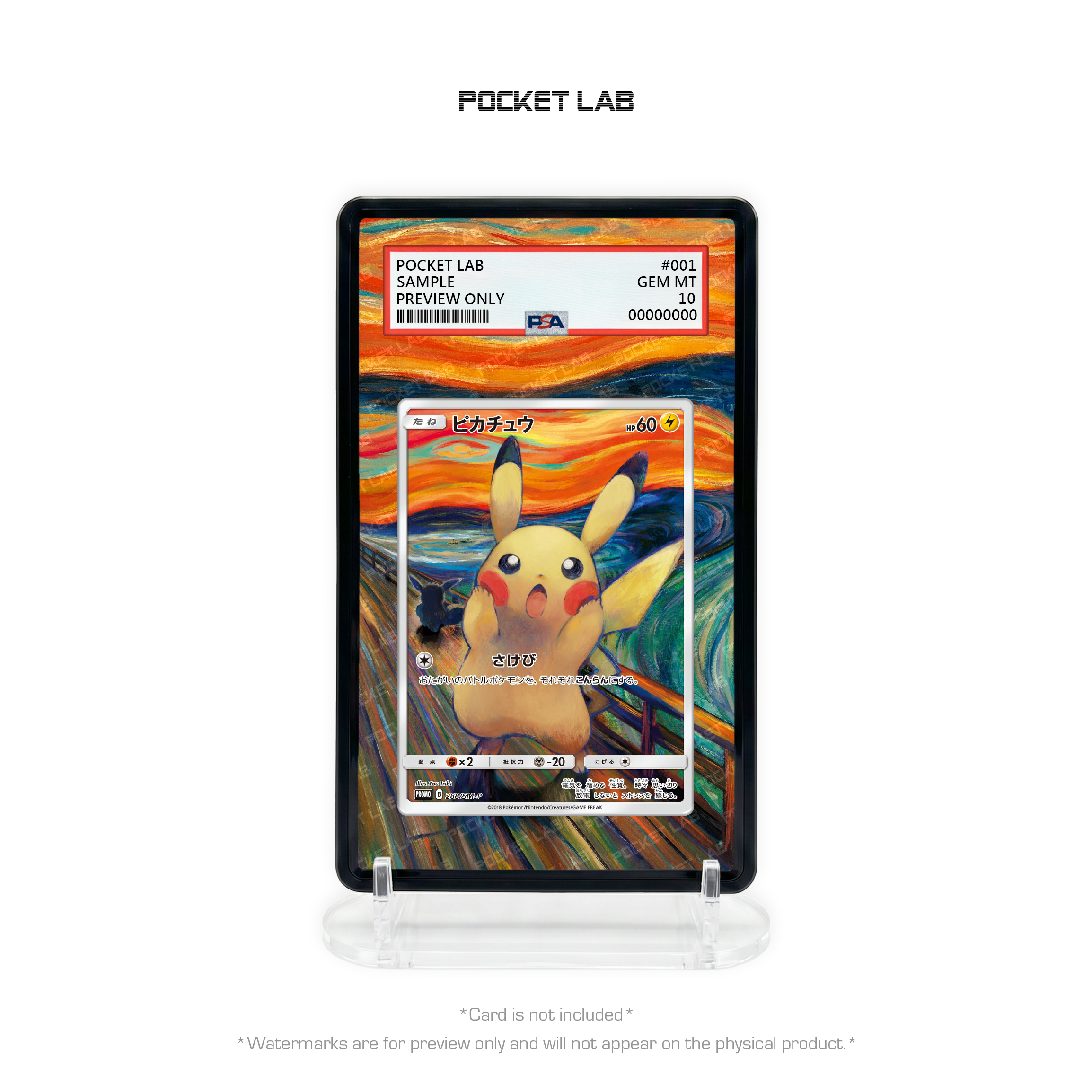 [PROMO] Pikachu Munch Exhibition [288/SM-P] - PSA Extended Artwork Display with Protective Case